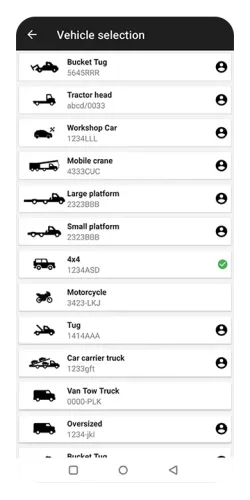 mobile using efitow app
