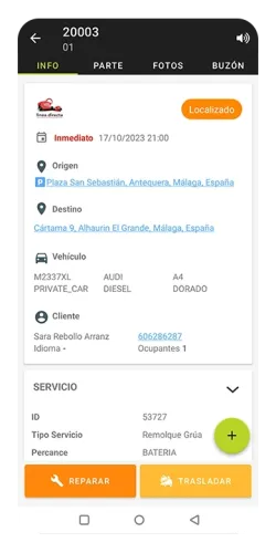 mobile using efitow app