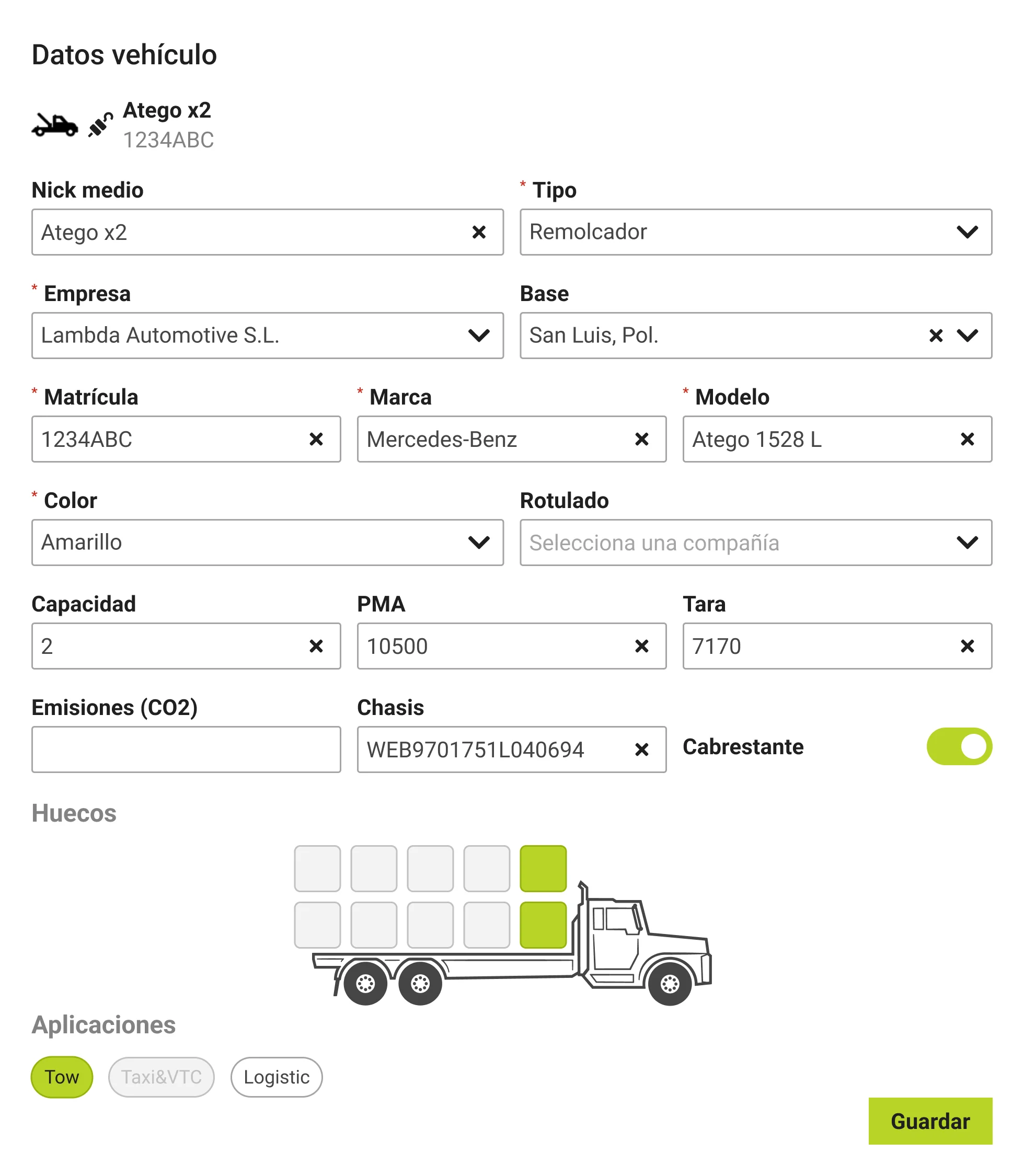 Nuevos datos disponibles para la configuración del medio.
